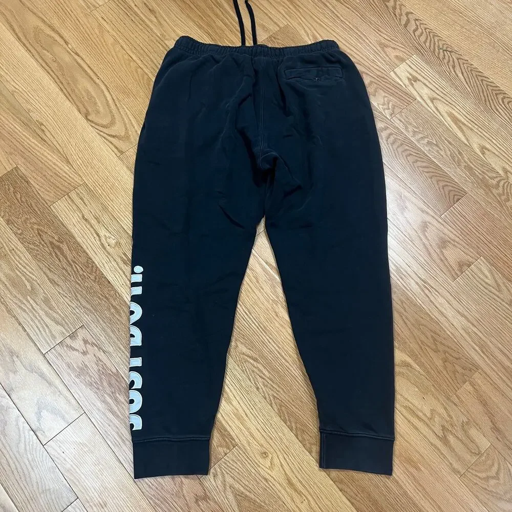 Nike Just Do It Spellout Embroidered Varsity Jogger Pants Fleece Faded Black L